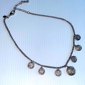 Beautiful Chico’s silver-tone necklace with sparkling discs